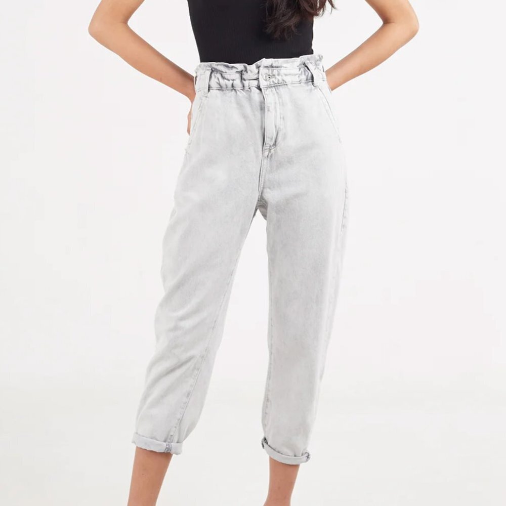ZARA Z1975 BAGGY PAPERBAG JEANS